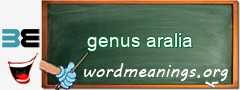 WordMeaning blackboard for genus aralia